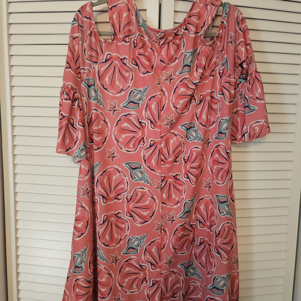 Simply Southern Coral and Teal Floral Midi Dress